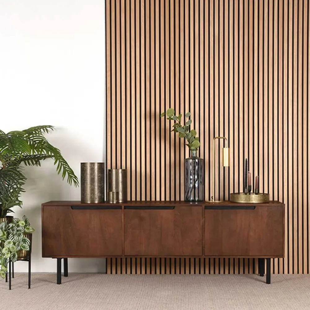 Wohnen Tv & Hifi-Möbel|Tv & Hifi-Möbel*TV Lowboard aus Mangoholz in Dunkelbraun - Enija