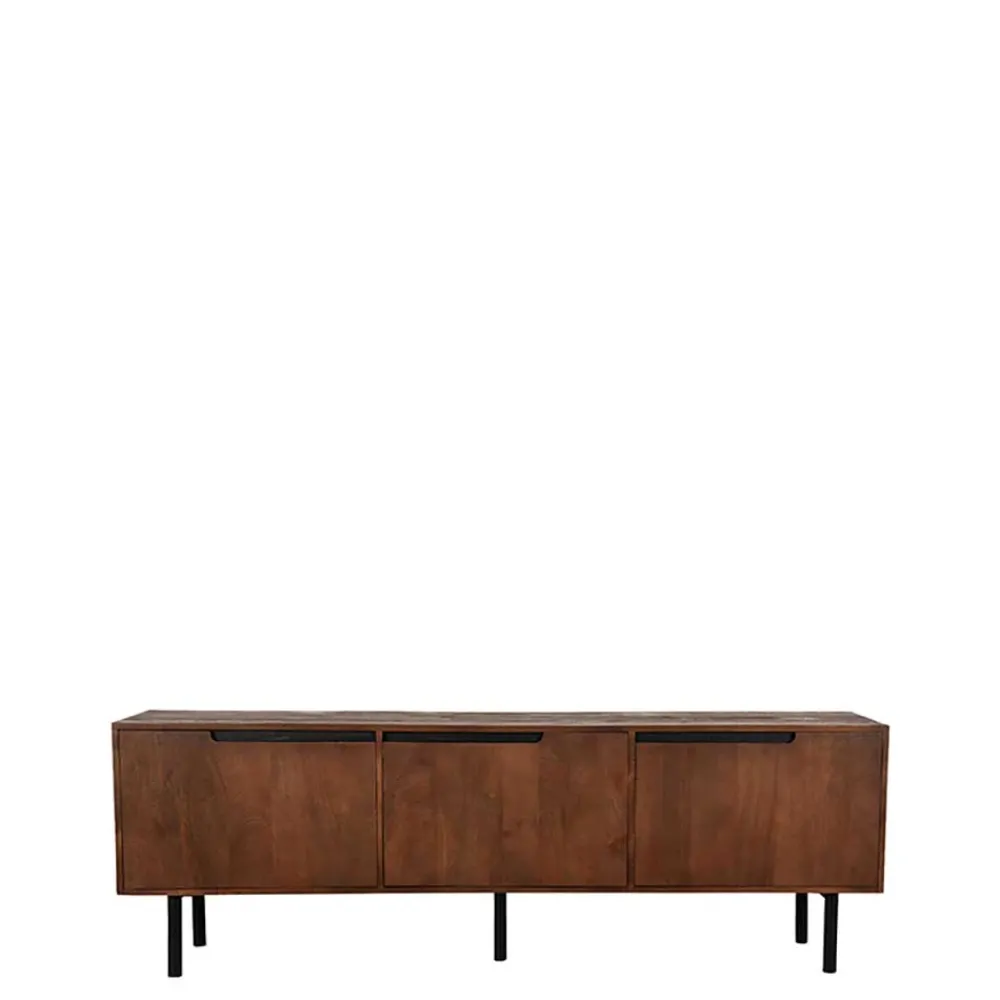 Wohnen Tv & Hifi-Möbel|Tv & Hifi-Möbel*TV Lowboard aus Mangoholz in Dunkelbraun - Enija