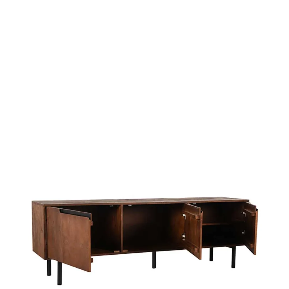 Wohnen Tv & Hifi-Möbel|Tv & Hifi-Möbel*TV Lowboard aus Mangoholz in Dunkelbraun - Enija