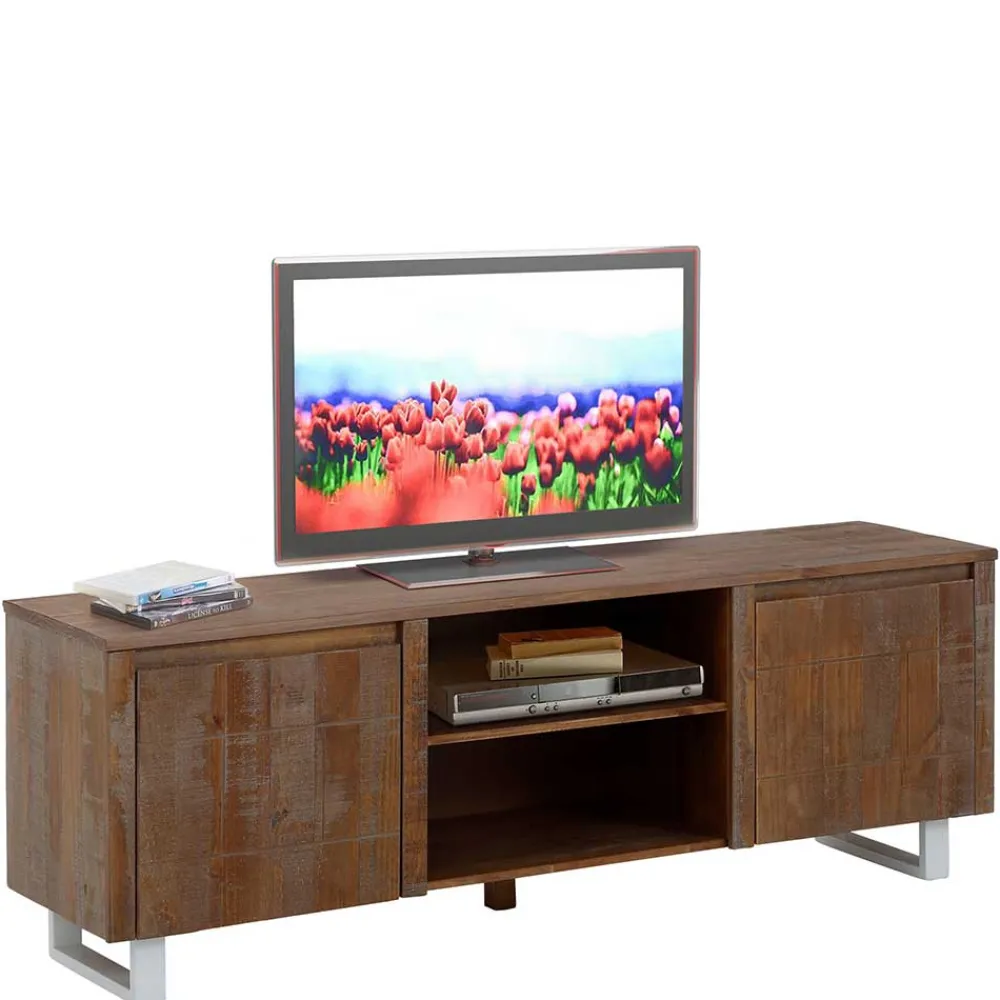Wohnen Sideboards & Kommoden|Sideboards & Kommoden*TV Lowboard aus massiver Kiefer Dunkel - Lavagna