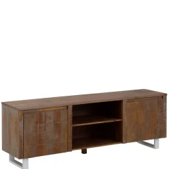 Wohnen Sideboards & Kommoden|Sideboards & Kommoden*TV Lowboard aus massiver Kiefer Dunkel - Lavagna