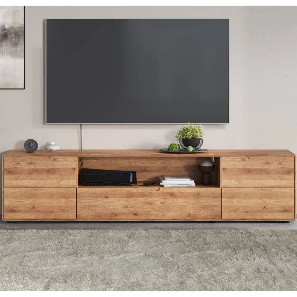Wohnen TV Lowboard aus Massivholz Wildeiche - Holiday