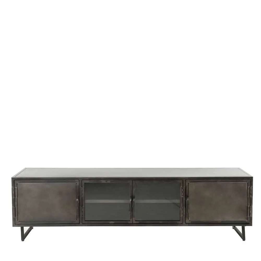 Wohnen TV Lowboard aus Metall & Glas - Brayden
