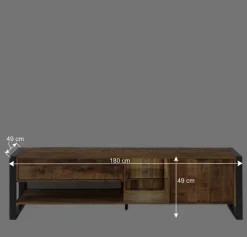 Wohnen Tv & Hifi-Möbel|Tv & Hifi-Möbel*TV Lowboard aus Recyclingholz & Metall - Acira