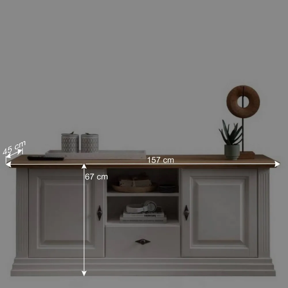 Wohnen Tv & Hifi-Möbel|Tv & Hifi-Möbel*TV Lowboard im Landhaus Style 157x67x45 cm - Henry