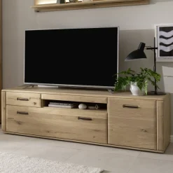 Wohnen TV Lowboard in Asteiche Hell - Jevedaz