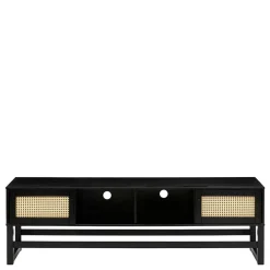 Wohnen TV Lowboard in Dunkelbraun mit Wiener Geflecht - Santiana