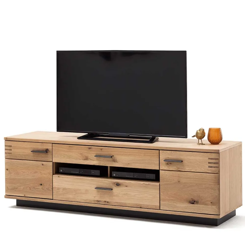 Wohnen Landhausmöbel|Tv & Hifi-Möbel*TV Lowboard in Eiche Bianco & Anthrazit - Crupean I
