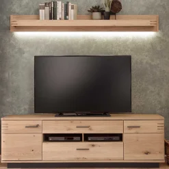 Wohnen Landhausmöbel|Tv & Hifi-Möbel*TV Lowboard in Eiche Bianco & Anthrazit - Crupean I