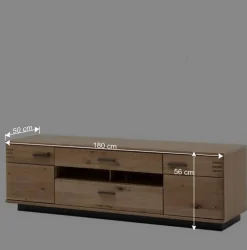 Wohnen Landhausmöbel|Tv & Hifi-Möbel*TV Lowboard in Eiche Bianco & Anthrazit - Crupean I