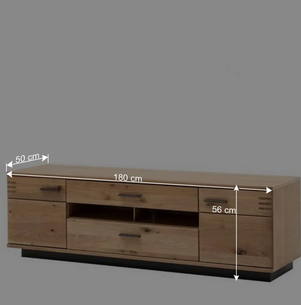 Wohnen Landhausmöbel|Tv & Hifi-Möbel*TV Lowboard in Eiche Bianco & Anthrazit - Crupean I