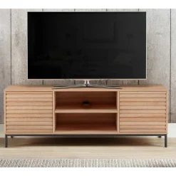 Wohnen TV Lowboard in Eiche Holzdekor - Lunira