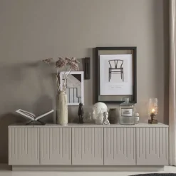 Wohnen TV Lowboard in Hellgrau lackiert - Lucaz