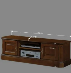Wohnen TV Lowboard in Nussbaum mit Metallgriffen - Uno