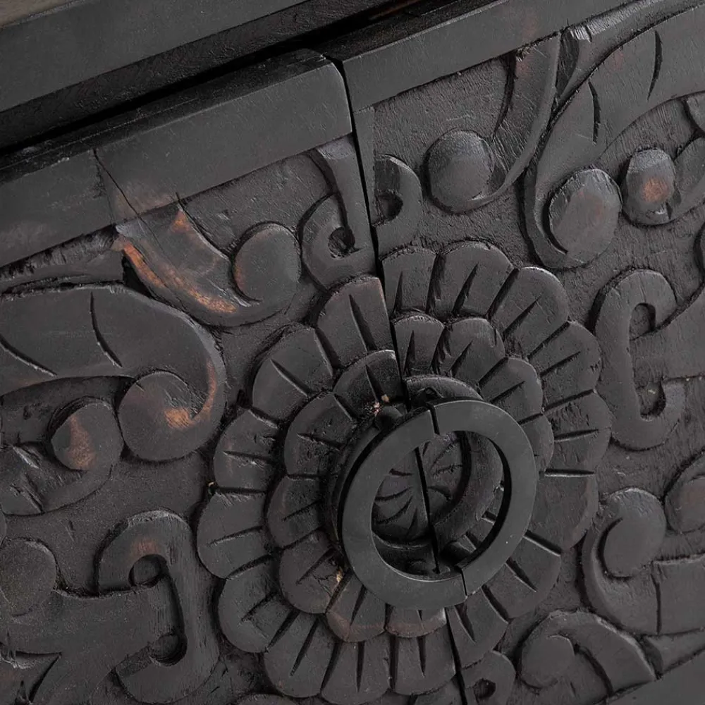 Wohnen Vintage Möbel*TV Lowboard mit dekorativen Schnitzereien - Namibe