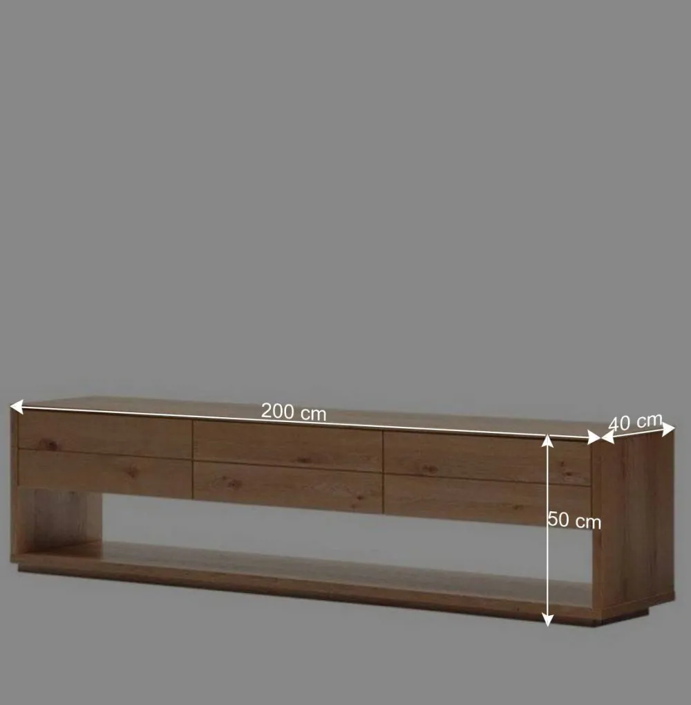 Wohnen Tv & Hifi-Möbel|Tv & Hifi-Möbel*TV Lowboard mit drei Schubladen und Fach - Algaro