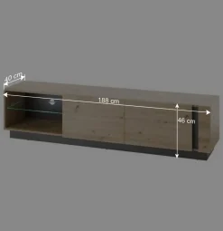 Wohnen Tv & Hifi-Möbel|Tv & Hifi-Möbel*TV Lowboard mit Sockelgestell - 188 cm breit - Lairian