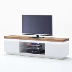 Wohnen TV Tisch Stijn mit Wildeiche Massivholz