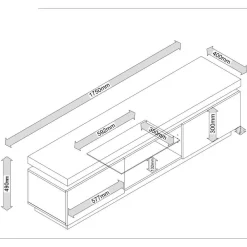 Wohnen TV Tisch Stijn mit Wildeiche Massivholz