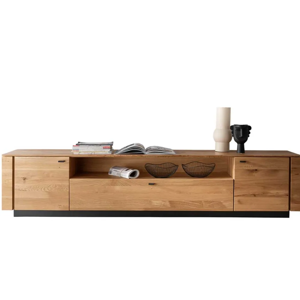 Wohnen Tv & Hifi-Möbel|Tv & Hifi-Möbel*TV Unterschrank aus Wildeiche mit Metallgriffen - Ilfred