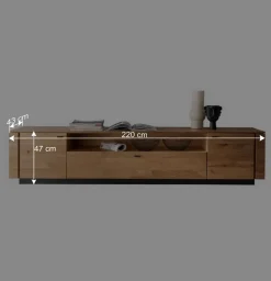 Wohnen Tv & Hifi-Möbel|Tv & Hifi-Möbel*TV Unterschrank aus Wildeiche mit Metallgriffen - Ilfred