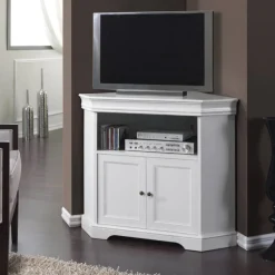 Wohnen TV Unterschrank für Ecke in Weiß - Zarinas