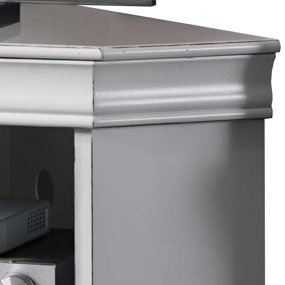 Wohnen TV Unterschrank für Ecke in Weiß - Zarinas