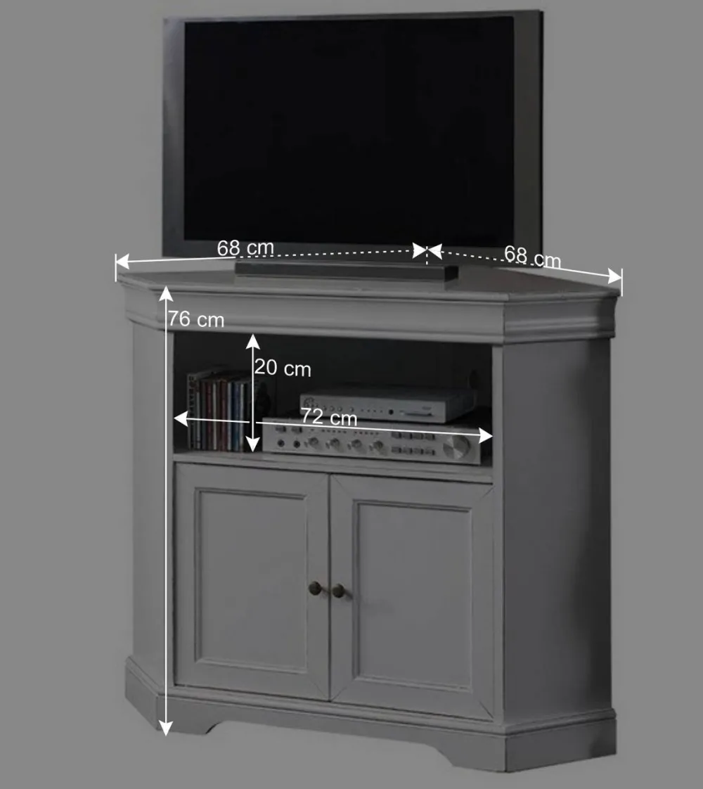 Wohnen TV Unterschrank für Ecke in Weiß - Zarinas