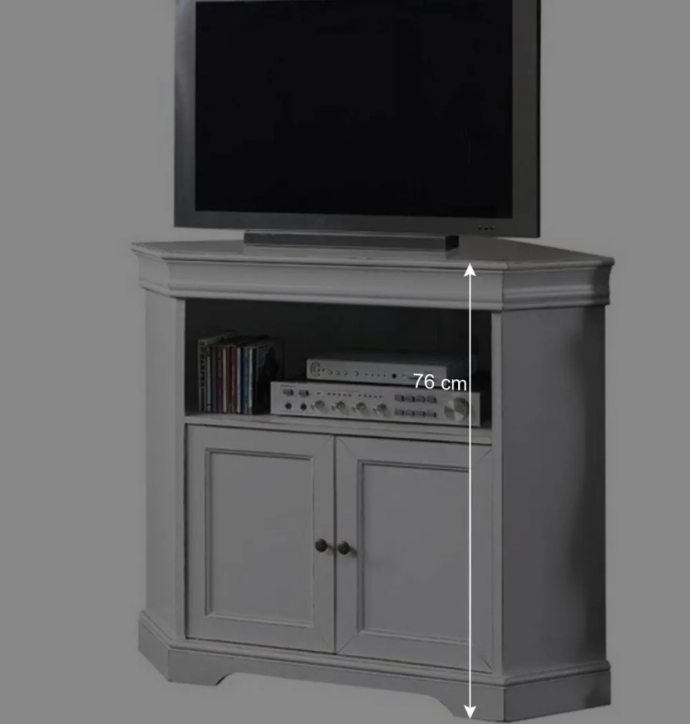 Wohnen TV Unterschrank für Ecke in Weiß - Zarinas