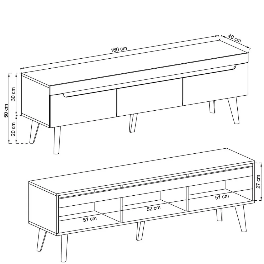 Wohnen Tv & Hifi-Möbel|Tv & Hifi-Möbel*TV Unterschrank im Skandinavischen Stil - Olcian