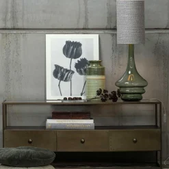 Wohnen Loft Möbel|Industrial Möbel*TV Unterschrank in Altmessing Metall - Liviano