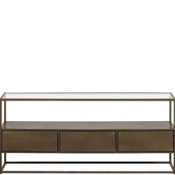 Wohnen Loft Möbel|Industrial Möbel*TV Unterschrank in Altmessing Metall - Liviano