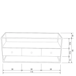 Wohnen Loft Möbel|Industrial Möbel*TV Unterschrank in Altmessing Metall - Liviano