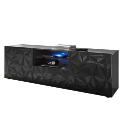 Wohnen TV Unterschrank in Anthrazit Hochglanz - Kuriasna