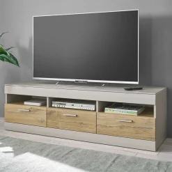Wohnen Tv & Hifi-Möbel|Tv & Hifi-Möbel*TV Unterschrank in Hellgrau & Zinneiche NB - Lioscas
