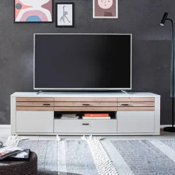 Wohnen Sideboards & Kommoden|Tv & Hifi-Möbel*TV Unterschrank in Lichtgrau mit Wildeiche - Ballina