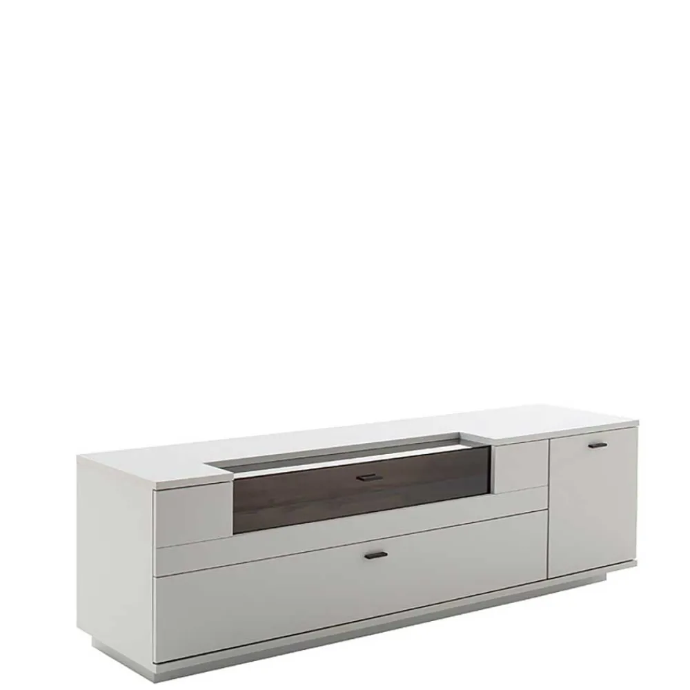 Wohnen Tv & Hifi-Möbel|Tv & Hifi-Möbel*TV Unterschrank in Lichtgrau mit Wildeiche - Apulco