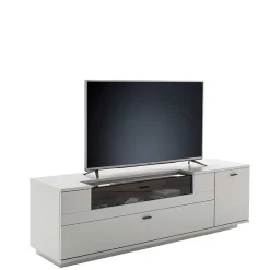 Wohnen Tv & Hifi-Möbel|Tv & Hifi-Möbel*TV Unterschrank in Lichtgrau mit Wildeiche - Apulco