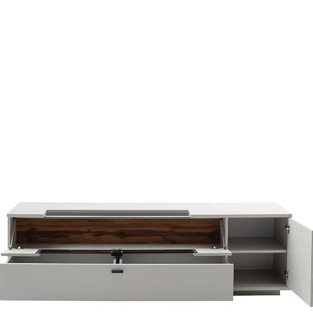 Wohnen Tv & Hifi-Möbel|Tv & Hifi-Möbel*TV Unterschrank in Lichtgrau mit Wildeiche - Apulco