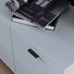 Wohnen Tv & Hifi-Möbel|Tv & Hifi-Möbel*TV Unterschrank in Lichtgrau mit Wildeiche - Apulco