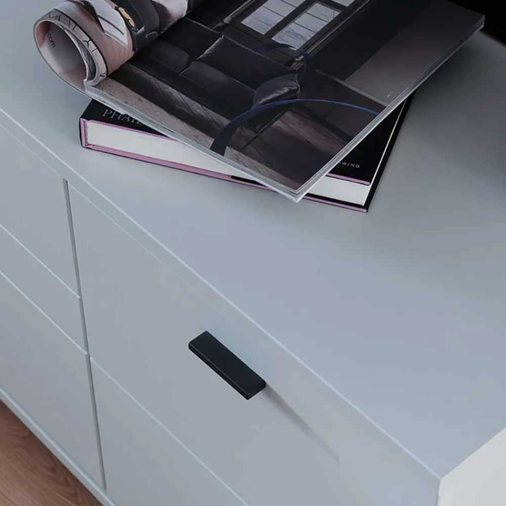 Wohnen Tv & Hifi-Möbel|Tv & Hifi-Möbel*TV Unterschrank in Lichtgrau mit Wildeiche - Apulco