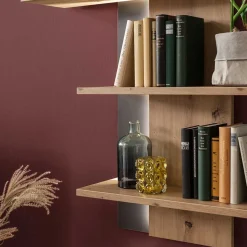 Wohnen TV Wohnwand Set in Dekor Eiche - Nikdus (dreiteilig)