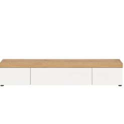 Wohnen TV-Lowboard in Weiß mit Wildeiche Natur Optik - Emdan