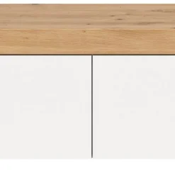 Wohnen TV-Lowboard in Weiß mit Wildeiche Natur Optik - Emdan