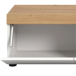 Wohnen TV-Lowboard in Weiß mit Wildeiche Natur Optik - Emdan