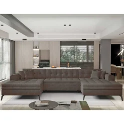 Wohnen U-Design Wohnlandschaft mit Schlaffunktion - Klevani