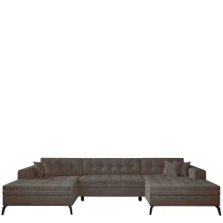 Wohnen U-Design Wohnlandschaft mit Schlaffunktion - Klevani