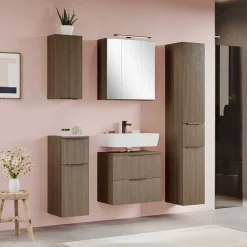 Wohnen Unterbeckenschrank in dunkler Eiche Holzoptik - Ucaida