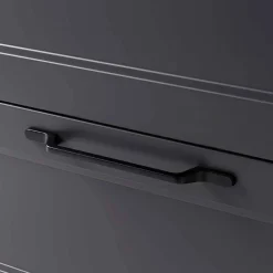 Wohnen Waschtisch|Waschbeckenunterschränke*Unterbeckenschrank in Dunkelgrau mit Wildeiche - Novelya