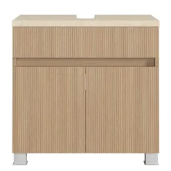 Wohnen Unterbeckenschrank in Eiche Hell Holzoptik - Vibulam